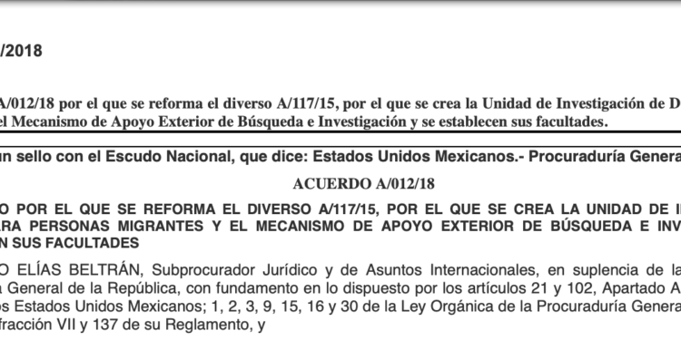 Acuerdo de creación de Mecanismo de Apoyo Exterior