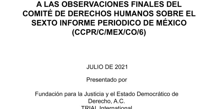 Informe se seguimiento a las observaciones finales de Comité de Derechos Humanos sobre el Sexto Informe Periódico de México (CCPR/C/MEX/CO/6)