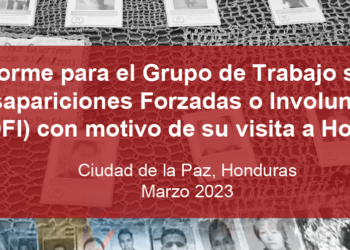 Informe para el Grupo de Trabajo sobre Desapariciones Forzadas o Involuntarias con motivo de su visita a Honduras