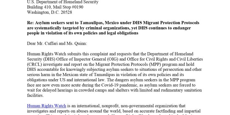 DHS OIG Formal Complaint Regarding ‘Remain in Mexico’