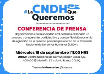 Organizaciones de la sociedad civil hacemos un llamado a la designación de una persona titular de la CNDH que garantice la defensa integral de los derechos humanos.