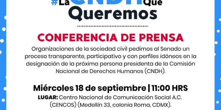 Organizaciones de la sociedad civil hacemos un llamado a la designación de una persona titular de la CNDH que garantice la defensa integral de los derechos humanos.