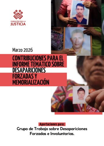 Contribuciones para el Informe temático sobre desapariciones forzadas y memorialización