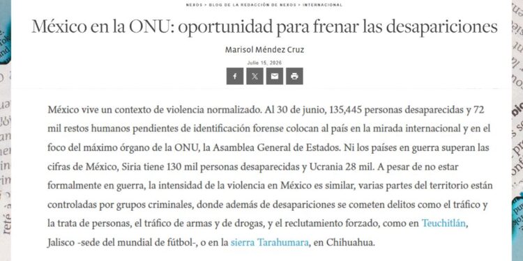 México en la ONU: oportunidad para frenar las desapariciones