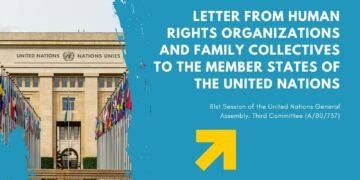 LETTER FROM HUMAN RIGHTS ORGANIZATIONS AND FAMILY COLLECTIVES TO THE MEMBER STATES OF THE UNITED NATIONS