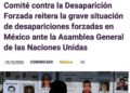 Comunicado: Comité contra la Desaparición Forzada reitera la grave situación de desapariciones forzadas en México ante la Asamblea General de las Naciones Unidas