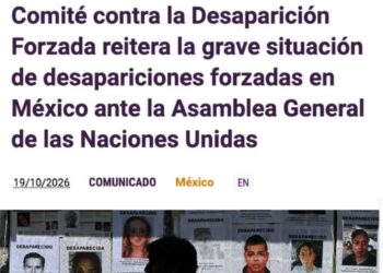 Comunicado: Comité contra la Desaparición Forzada reitera la grave situación de desapariciones forzadas en México ante la Asamblea General de las Naciones Unidas